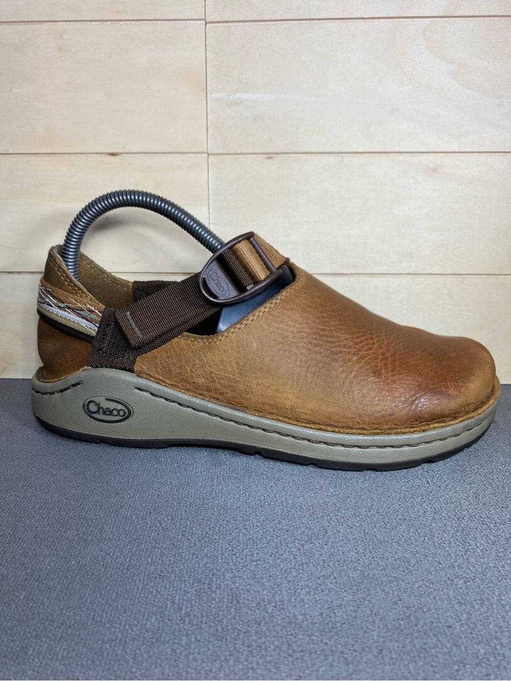 Chaco Pedshed Clogs Sandals Women's Size 6.5 Shoes Brown Leather Vibram
